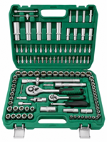 Jeu de clés à cliquet métriques 108 pièces 1/4 3/8 1/2 pouces, embouts profonds CRV pour réparation automobile et moto