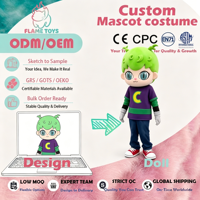 Mascotte de costume ignifuge testée pour la sécurité, idéale pour les cérémonies d'inauguration, avec service de personnalisation des tailles