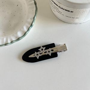 Korean <b>Sweet</b> Handmade Plastic Hair Accessories Girls European Acrylic Acetate Hairpin Duckbill Clip Diamond Star Creaseless Hair - Product Image 2