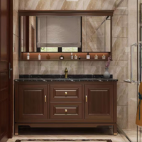 Meubles-lavabos de salle de bain modernes à double vasque, design spécial nord-américain, finition peinture bois, résistants à l'eau, à poser au sol, en quartz