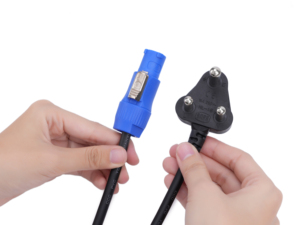 สายไฟต่อพ่วงแบบ M แอฟริกาใต้ สำหรับไฟฟ้ากระแสสลับ 240V 3 ขา 15 แอมป์ วัสดุ PVC ทองแดง สีน้ำเงินขาว หัวปลั๊กแบบ Aviation ความยาว 1 เมตร - Product Image 5
