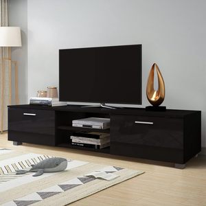 Mueble de <span class=keywords><strong>TV</strong></span> Moderno con 2 Gabinetes de Almacenamiento, Centro de Entretenimiento para <span class=keywords><strong>TV</strong></span> de <span class=keywords><strong>55</strong></span>, 60 y 65 Pulgadas, <span class=keywords><strong>Mesa</strong></span> de Consola Simple para Televisión - Product Image 4