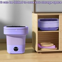 Lave-linge pliable portable 11L pour vêtements de bébé, sous-vêtements, chaussettes et petits textiles, avec panier de séchage