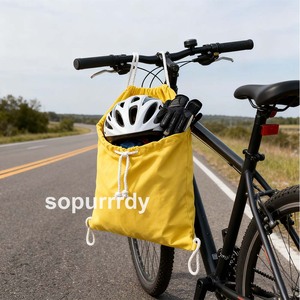 حقائب ظهر قطنية مع شعار مخصص حقائب ظهر برباط من القماش القطني سادة سادة حقيبة رياضية - Product Image 4