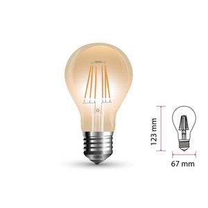 E27 10W A67 lampadina a filamento LED caldo bianco 2200K copertura ambra SKU-217157-illuminazione/lampadine - Product Image 2