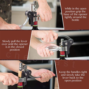 Kit de vis en liège de vin rouge bien fait Kit d'ouvre-vin en argent avec coupe-feuille <span class=keywords><strong>Tire</strong></span>-<span class=keywords><strong>bouchon</strong></span> <span class=keywords><strong>à</strong></span> vin Ouvre-bouteille Ensemble cadeau lapin - Product Image 5