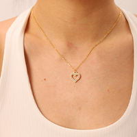 Nouveauté : Collier Cœur Plaqué Or 18K PVD en Acier Inoxydable avec Zircon Transparent, Pendentif Cœur Creux pour Femme