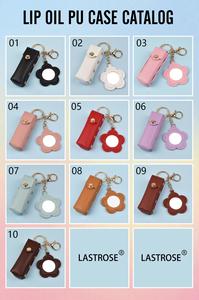 Bolsa de Piel Sintética al por Mayor para Lápiz Labial con Llavero, Etiqueta Privada, Mini Espejo de Maquillaje, Bolsa para Brillo Labial - Product Image 6