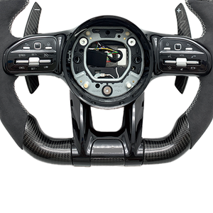 <span class=keywords><strong>Volant</strong></span> personnalisé en <span class=keywords><strong>alcantara</strong></span> et fibre de carbone avec LED pour Mercedes Benz C300 2014-2023 <span class=keywords><strong>A45</strong></span> G63 <span class=keywords><strong>AMG</strong></span> GLE Classe C, amélioration de l'intérieur - Product Image 4