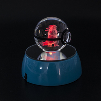 NEW Arrival 50MM 80MM Crystal 3D Ball Action Figure Crysta Glass Ball Sphere Led Night Light pour les cadeaux de Noël