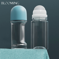 Flacon roll-on en plastique PET 50 ml au toucher doux pour huiles essentielles, parfums, huiles corporelles et emballages de déodorants émollientes