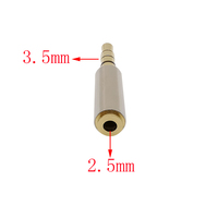1 Pièces En Métal 2.5mm Mâle à 3.5mm Femelle Audio Stéréo Adaptateur 3.5mm Jack à 2.5mm 4 Pôles Convertisseur Connecteur de Casque