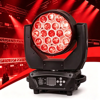 AOPU Martin MAC Aura 19x15W RGBW 4 en 1 LED Wash Zoom Moving Head Light, Luces de Escenario para DJ y Conciertos