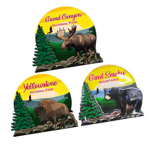 מפעל מותאם אישית לוגו mdf עץ בארה "ב טבע לאומי מזכרת אלסקה מקרר - Product Image 1