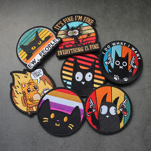 Hago lo que quiero Parches bordados de gato arcoíris Pegatinas creativas para mochila al aire libre y banda para el brazo para prendas - Product Image 2