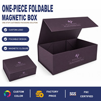 Boîte cadeau rigide magnétique avec laminage mat violet personnalisé, impression couleur Pantone, insert pour emballage de parfums et de cosmétiques