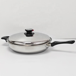 Sartén gourmet sin agua sin grasa <span class=keywords><strong>acero</strong></span> inoxidable quirúrgico 304 utensilios de cocina sartén de borde enrollado ancho para cocinar <span class=keywords><strong>en</strong></span> la cocina - Product Image 2