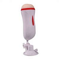 Hohe Kaufrate: Vibrations-Masturbationsbecher für Männer mit zwei Öffnungen – Körpersicherer, freihändiger Saugnapf-Sextoy für Männer mit Flick- und Stoßfunktion