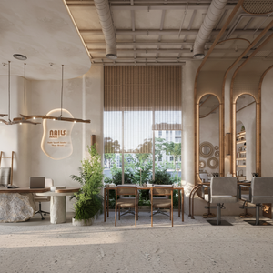 Customized Beauty Salon Interior Decoration Fashion Peaceful Design Whole Salon Display Furniture Custom Showcases - Product Image 1