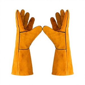 Heat Resistant Genuine Cowhide Leather <b>Touch</b> <b>Screen</b> Eco-Friendly Outdoor Plain Welding <b>Gloves</b> Tig - Product Image 2