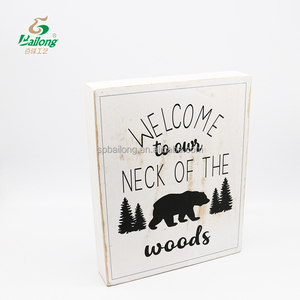 Wholesale Folk Art Pine Painted White Wash Colour Wood Box and Wall Signs for Home Decor