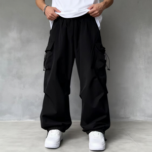TKAN340, ropa de calle personalizada para hombre, pantalones de chándal a prueba de viento, pantalones holgados rectos, paracaídas de pierna ancha, pantalones Cargo con múltiples bolsillos - Product Image 1