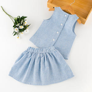 Vêtements d'été pour enfants en gros, ensemble jupe et haut court pour filles - Product Image 2