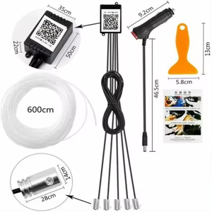 RGB xe sợi quang bầu không khí Đèn ứng dụng điều khiển từ xa xe nội thất ánh sáng môi trường xung quanh đèn LED dải trang trí ánh sáng Neon EL dây - Product Image 3