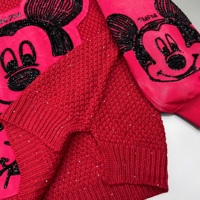 8610/FANMAJIALIE Robe de rue Y2K personnalisée pour femme, motif dessin animé Mickey, en maille, avec broderie décorative effet vieilli