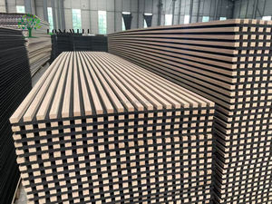 Meilleure qualité ignifuge 21mm d'épaisseur Absorption acoustique technique placage de bois moderne fibre de polyester conception de panneaux muraux de bureau - Product Image 2