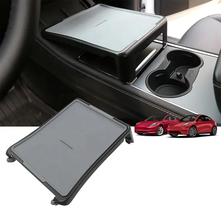 Creease 2023 Steering Wheel Diet Work Coffee Table Center Console Food Tray Cup Holder Laptop Desk For Tesla Model Y 3