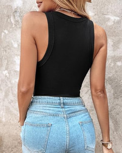 OEM ODM <span class=keywords><strong>CHICME</strong></span> Damen Tanktops mit Eingebautem BH Ärmellose Freizeithemden Racerback Gerippte Figurbetonte Tanktops - Product Image 4
