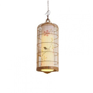 Chinese Style Birdcage Pendant Light Led Long Single Head Home <b>Decor</b> <b>Lighting</b> For Living Room Dining Teahouse Study - Product Image 2
