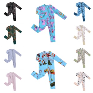Çok Renkli Hızlı Kargo Bambu Bebek Giysileri Ekose Çizgili Çevre Dostu Nefes Alabilen Özel Toptan Pijama Takımları - Product Image 1