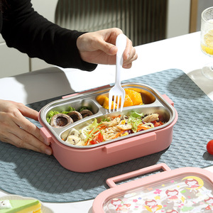 Lonchera Infantil de 850 ml con Diseño de Dibujos Animados, Acero Inoxidable 304, Hermética, con Doble Hebilla Lateral, Tapa Transparente AS, Logotipo Personalizado para Niños - Product Image 2
