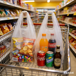 Thickened Durable Leak <b>Proof</b> HDPE Plastic Carry Bags Bulk Wholesale for Grocery & Restaurant - Product Image 1