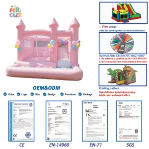 Brincolín Infantil Princesa Rosa con Globos Pastel y Piscina de Pelotas, Casa de Brinco Comercial para Fiestas Temáticas - Product Image 3
