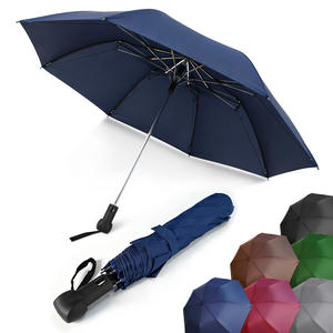 Paraguas Compacto de Viaje con Apertura Automática para Sol y Lluvia, Tela de Pongee 190T Impermeable, Armazón Metálico para Exteriores, Paraguas Plegable de 2 Pliegues con Logotipo - Product Image 1