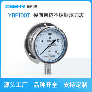 เกจวัดแรงดันสแตนเลส Suzhou Xuansheng YBF100T ขนาด 100 มม. แบบเรเดียล พร้อมการเชื่อมต่อเกลียวด้านหลัง - Product Image 2