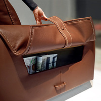 Canapé en cuir italien minimaliste pour salon, combinaison d'angle avec rangement