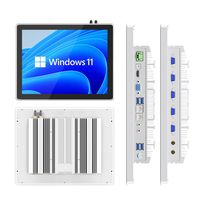 15 15,6 17 18,5 19 21,5 21,6 23,6 inch industriële all-in-one touchscreen pc, zilveren behuizing, ingebouwde installatie, volledig afgeschermd