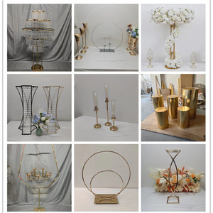 อุปกรณ์ประกอบฉากงานแต่งงานใหม่ ชุดสามชิ้นรูปวงรีเรืองแสง ตกแต่งขาตั้งดอกไม้งานแต่งงาน ของตกแต่งงานแต่งงาน ทางเดินดอกไม้งานแต่งงาน - Product Image 5