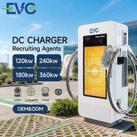 Chargeur de voiture double port commercial 120-240 kW DC, station de recharge pour véhicules électriques, écran tactile AD, étanche IP54, Tesla BYD, montage au sol