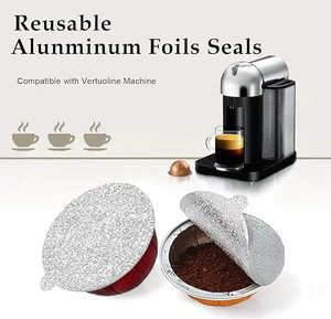 Pack UE 40 ml Capsules de café <span class=keywords><strong>Vertuo</strong></span> réutilisables colorées en aluminium avec couvercles en aluminium Idéal pour la préparation quotidienne - Product Image 5