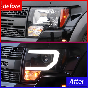 Pour <span class=keywords><strong>Ford</strong></span> <span class=keywords><strong>Raptor</strong></span> F150 2009-2014 lampes avant de voiture LED phares automatiques assemblage mise à niveau bifocale projecteur lentille outils nouveaux accessoires - Product Image 2