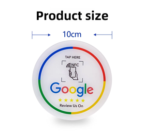Carte NFC Google Review TAG 213 TAG 215 avec support en acrylique et code QR, personnalisable, vierge, adhésive, pour avis et contrôle d'accès - Product Image 3