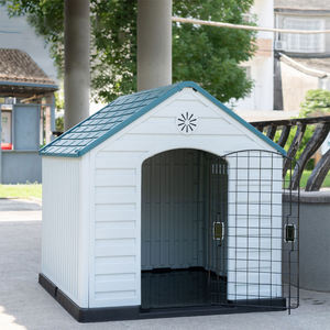 Caseta Moderna Impermeable para Perros Grandes, Refugio Exterior de Plástico para Mascotas con Ventilación - Product Image 4