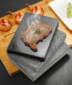 Piatto di <span class=keywords><strong>pietra</strong></span> di bistecca di Lava calda griglia da tavolo Lava Rock al coperto BBQ Hibachi grigliare <span class=keywords><strong>pietra</strong></span> w contorni in ceramica e piatto di bambù - Product Image 6