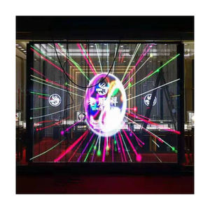 Alto brilho exibição mágica transparente vidro ao ar livre LED malha cortina transparente levou filme display - Product Image 4