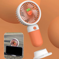 Ventilateur de poche portable, mini ventilateur portatif rechargeable par USB, design de fruits de dessin animé, pour les activités intérieures et extérieures des étudiants